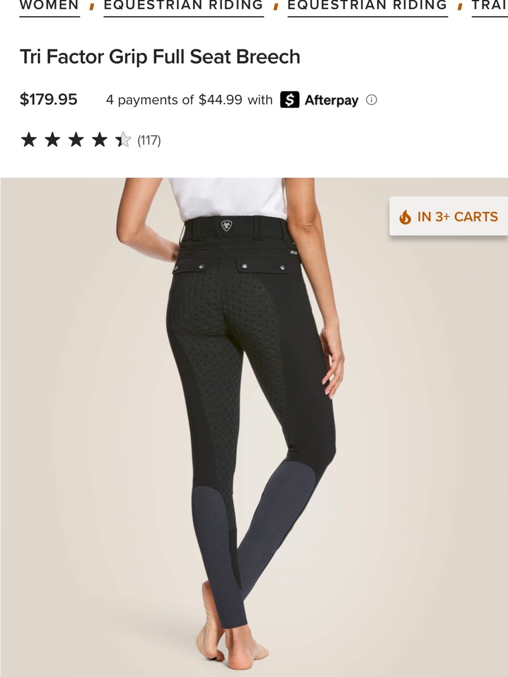Ariat Women's Black Full-Seat Grip Riding Breeches